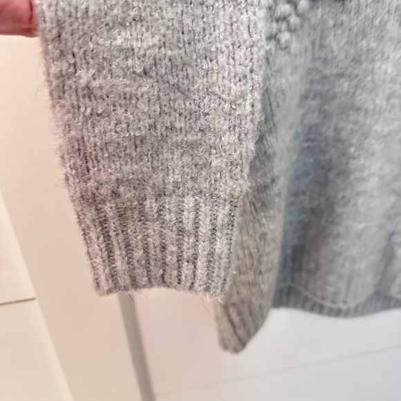 FREE PEOPLE XS Bradley Textured grey crop roll neck acrylic woman sweater boho - Picture 8 of 15